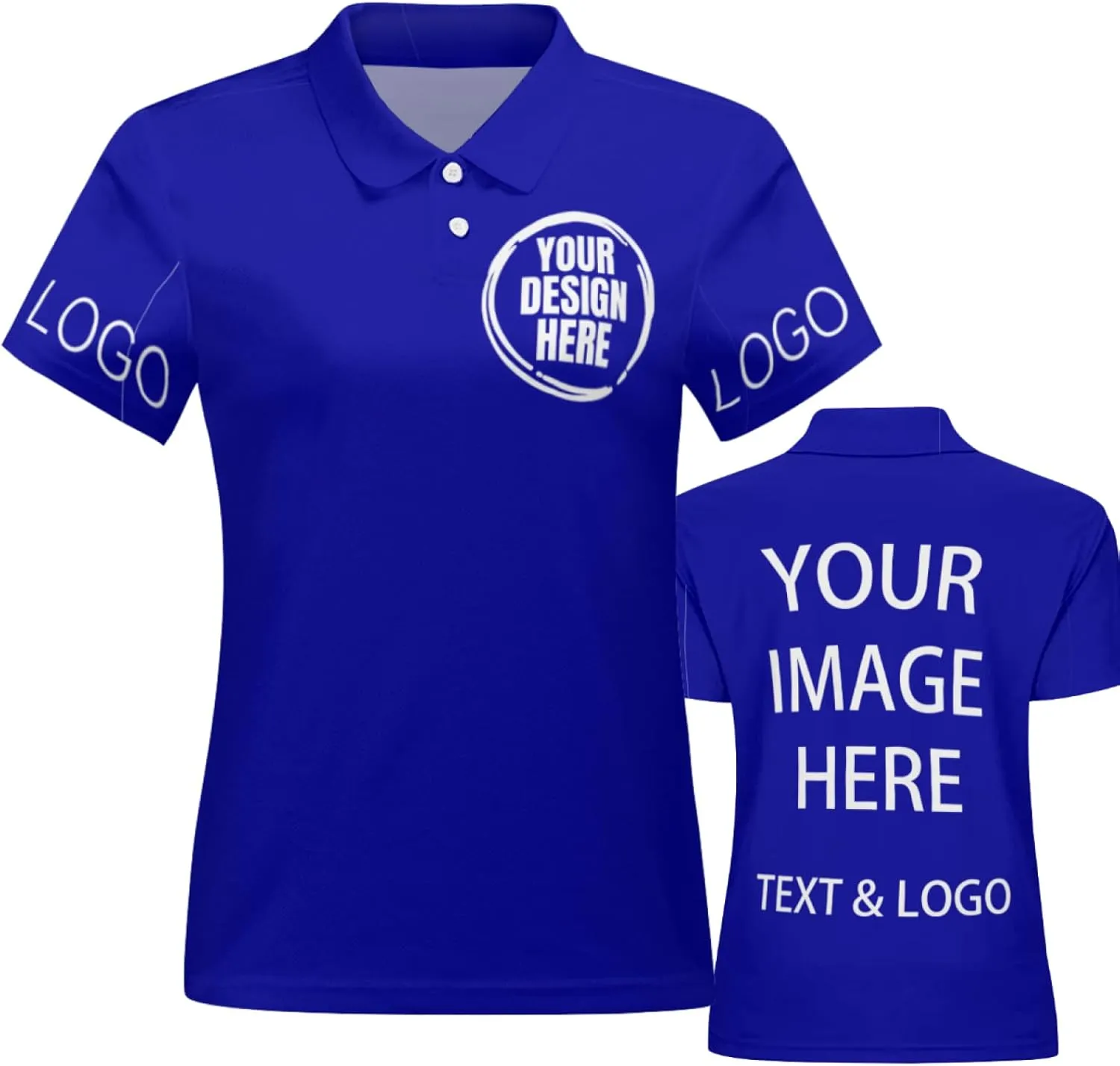 Custom Polo Shirts for Women Customize Your Text Custom Company Logo Personalized Short Sleeve for Sports Workwear