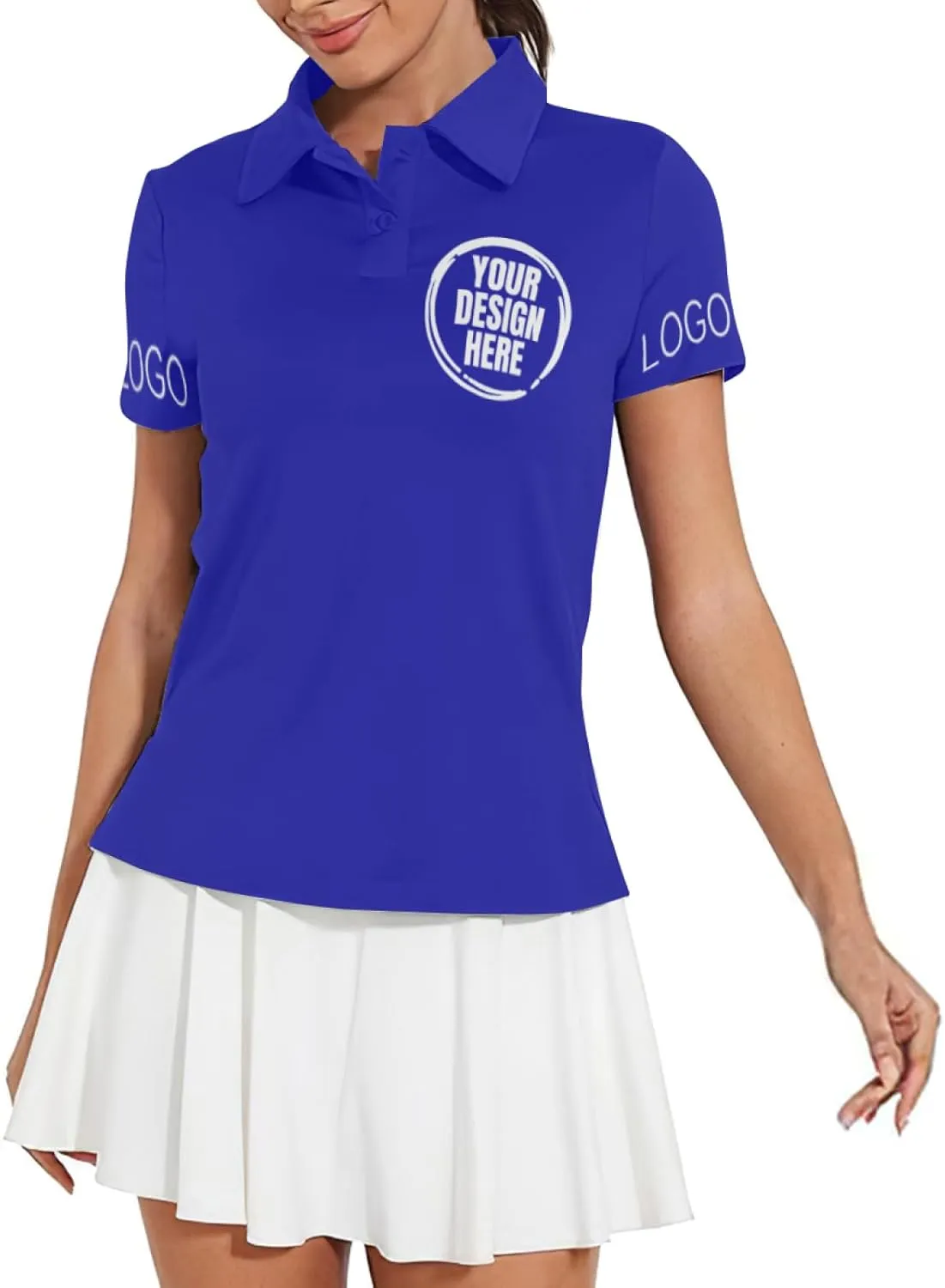 Custom Polo Shirts for Women Customize Your Text Custom Company Logo Personalized Short Sleeve for Sports Workwear