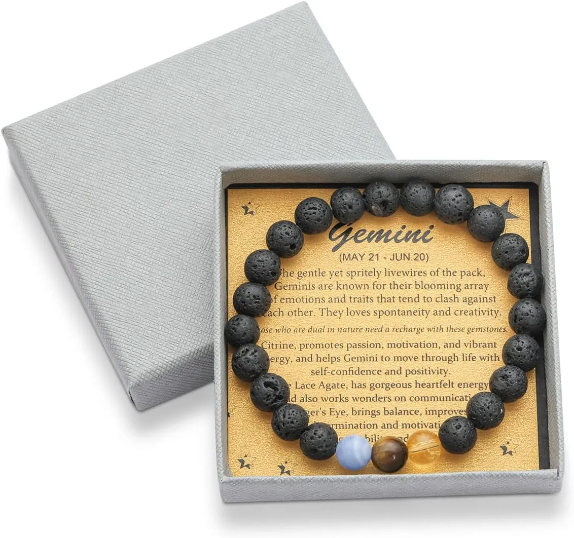 Spiritual Crystal Beads Zodiac Bracelet for Women Horoscope Jewelry Birthday Gift