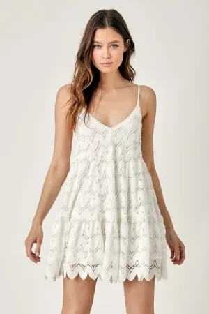 Wave Crochet Lace Mini Dress